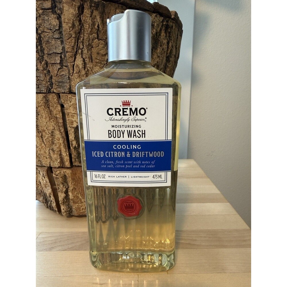 CREMO Moisturizing  Body Wash Cooling Iced Citron & Driftwood 16oz NEW SEALED
